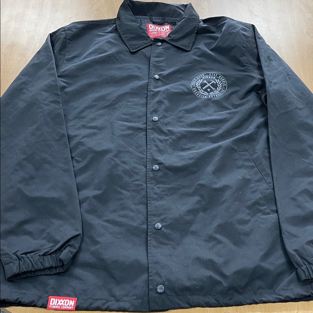 DIXXON Black Coach Jacket with Chest Emblem